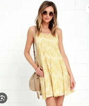 O'neill strappy sun Elegant Yellow Patterned Mini Dress